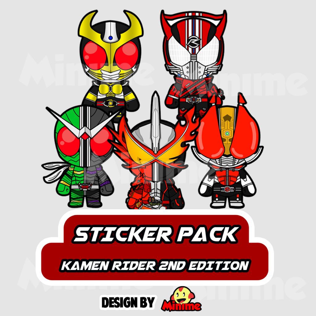 Jual Sticker Kisscut Kamen rider 2nd edition, bahan vinyl & tahan air ...