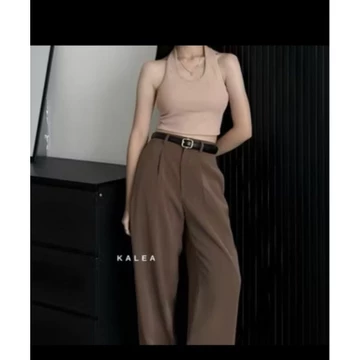 Viona Highwaist Pants Celana Kulot Highwaist Loose Pants Wanita Panjang Trouser Anti Kusut