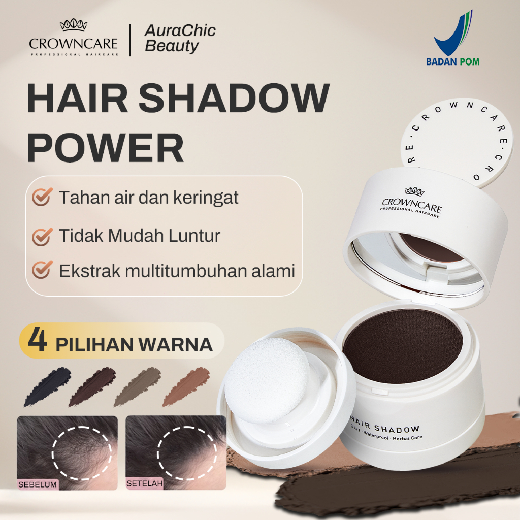 Jual Crowncare Hair Shadow Powder Bedak Penutup Uban, Garis Rambut ...