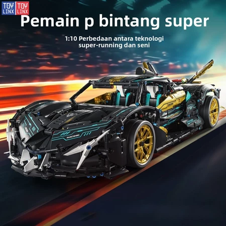 Mainan Mobil Sport Batu Bangun Skala 1:10 Mainan Mobil Batu Bangun, Hadiah Anak-anak Jumlah Partikel