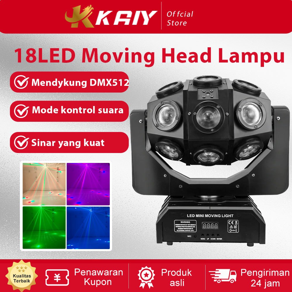 Jual KAIY 210W Moving Head Laser Beam Light Lampu Sorot 18 LED Bergerak ...