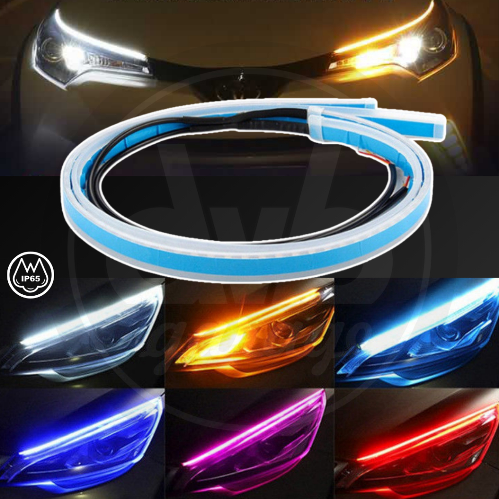 Jual (2 PCS) LED ALIS RUNNING DRL 2 MODE SEIN SENJA FLEKSIBEL MOBIL ...
