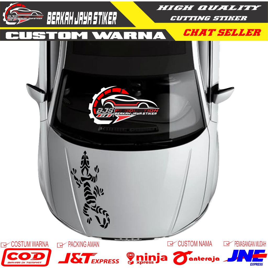 Jual Stiker mobil car stiker kap depan model cicak stiker mobil stiker ...
