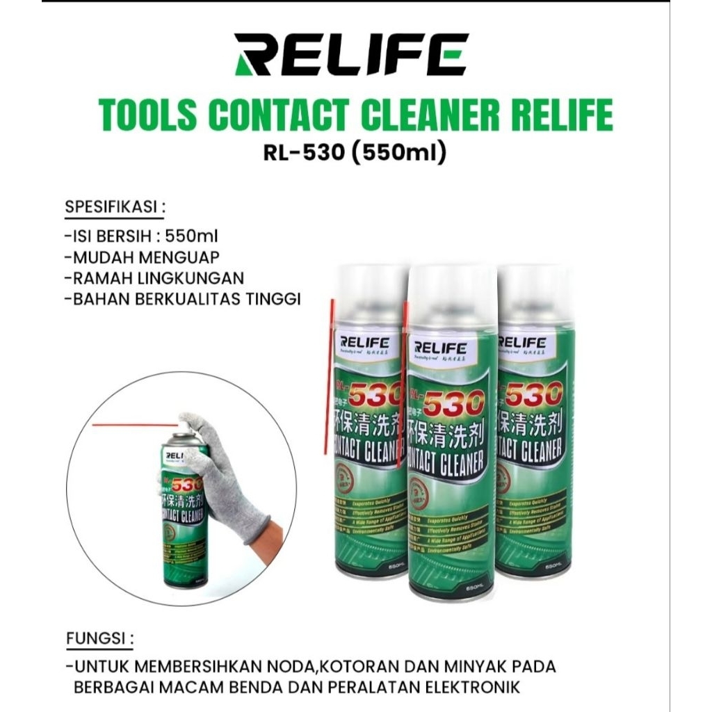 Jual ALAT/TOOLS CONTACT CLEANER RELIFE 530/RL530 (550ML) | Shopee Indonesia