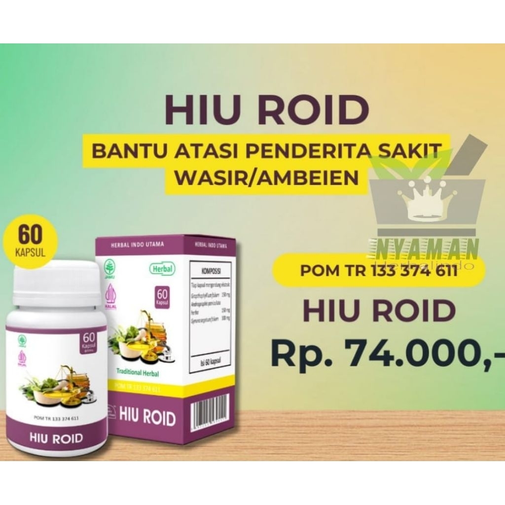 HIU Roid Kapsul ORIGINAL BPOM | Obat wasir/ambeyen,pereda nyeri dan bengkak,menghentikan ketika pendarahan,mengurangi rasa gatal dan panas dan melunakkan t1nj4