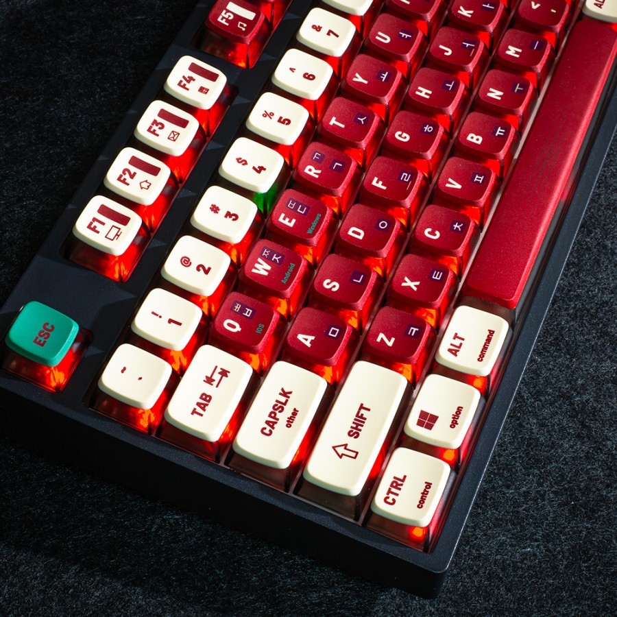 Jual Keycaps MDA Profile PBT Double Shot Transparant Side Maroon Cream ...