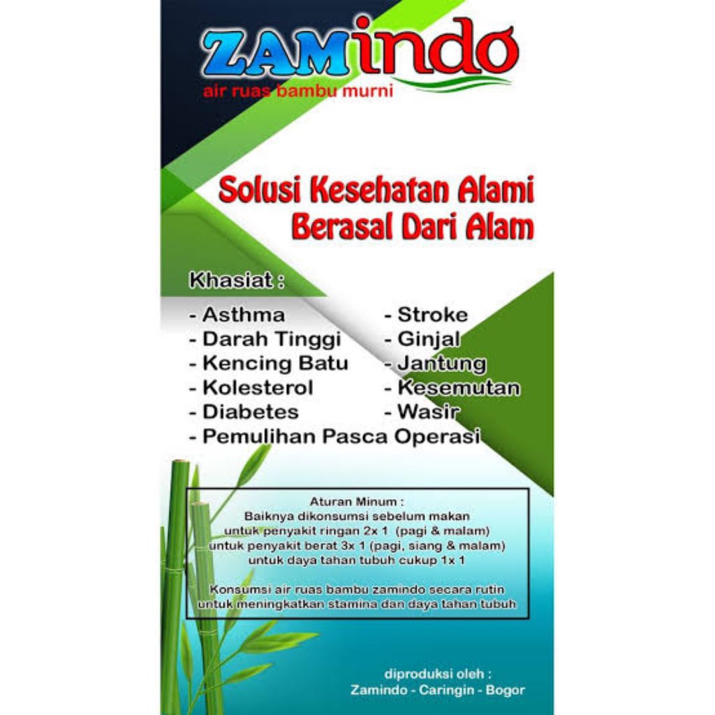 Jual ZAMINDO Air Ruas Bambu Murni Original quality | Shopee Indonesia