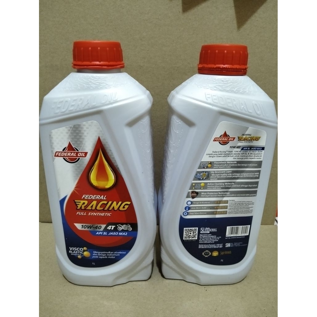 Jual Oli Federal Racing 1 Liter 10W-40 4T Full Synthetic | Shopee Indonesia