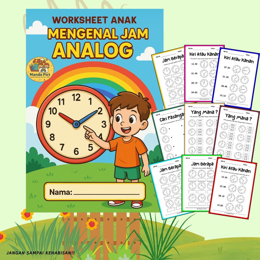Jual Worksheet Lembar Aktivitas Anak: Belajar Mengenal Jam Analaog ...