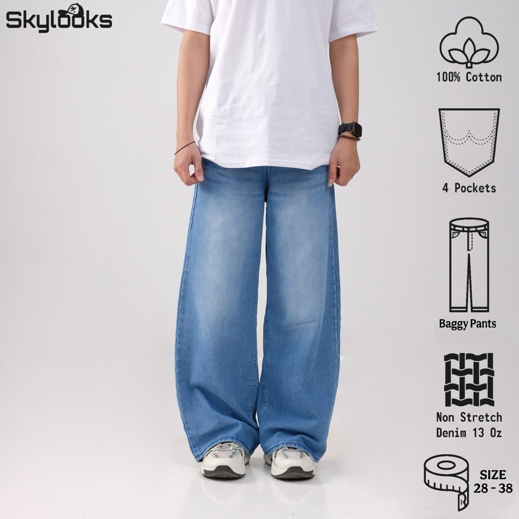 Jual Celana Panjang Pria Beggy Jeans Whisker Celana Gombrong Wide ...