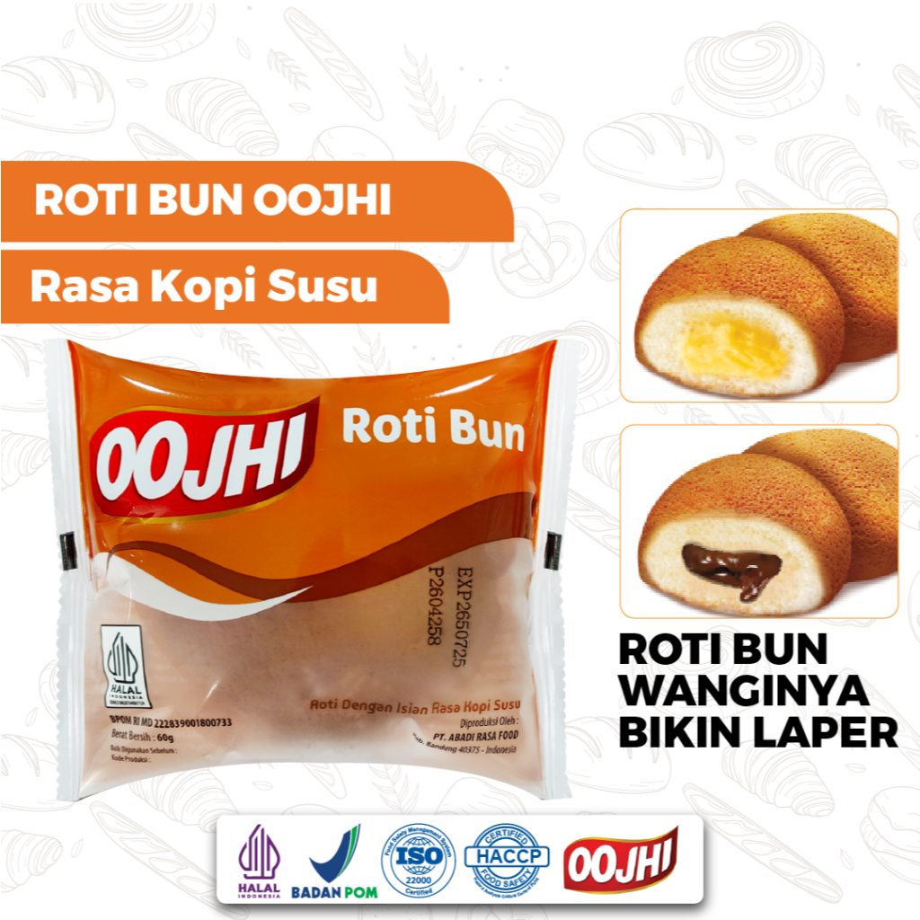 Jual Roti OOJHI Roti Bun Dengan Isian Rasa Kopi Susu 1 Dus Isi 60pcs ...