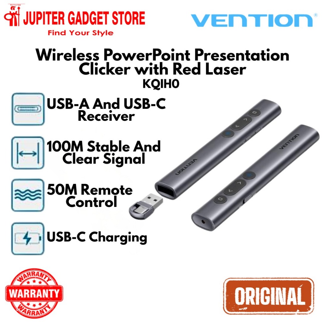 Jual Vention Wireless PowerPoint Presentation Red Laser Pointer 2.4Ghz ...