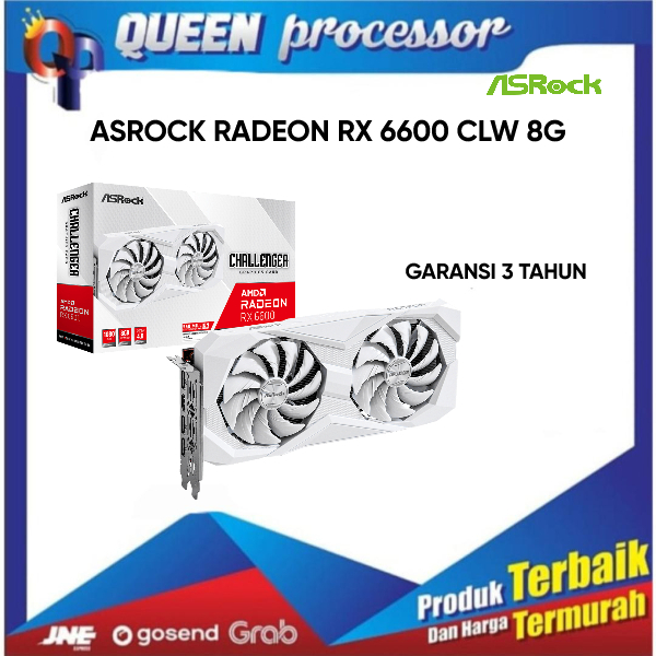 Jual VGA ASRock Radeon RX 6600 CHALLENGER WHITE 8GB - RX6600 CLW 8G ...