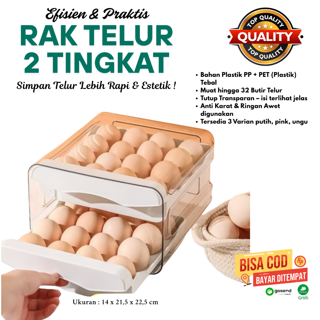 Jual Rak Telur 2 Susun Minimalis – Tempat Telur Kulkas Hemat Ruang ...