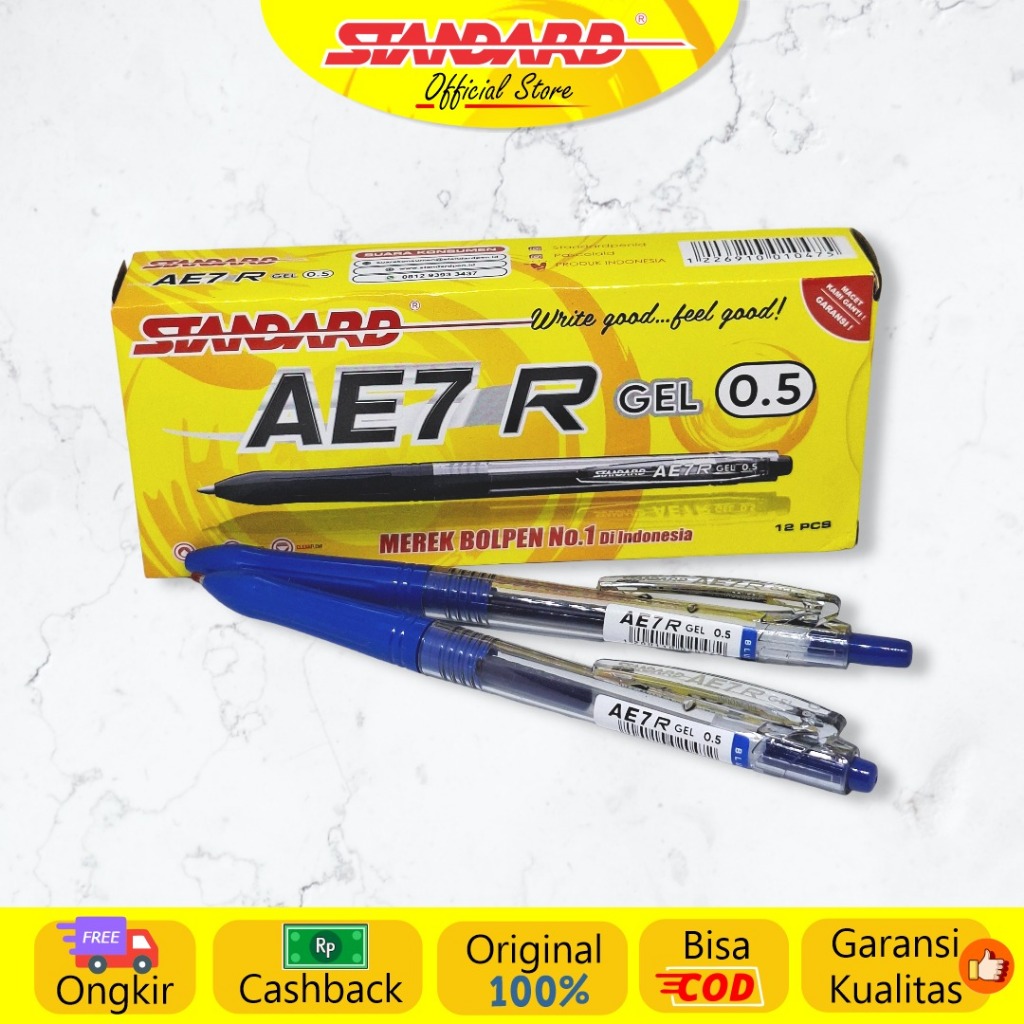 Standard - Pulpen AE7 R - Gel 0.5 ( Alat Tulis / Pen / Ballpoint / Pena ) (3)