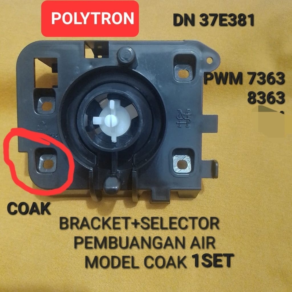 Jual 1SET BRACKET Dan Selektor Pembuagan Air Mesin Cuci POLYTRON 2 ...