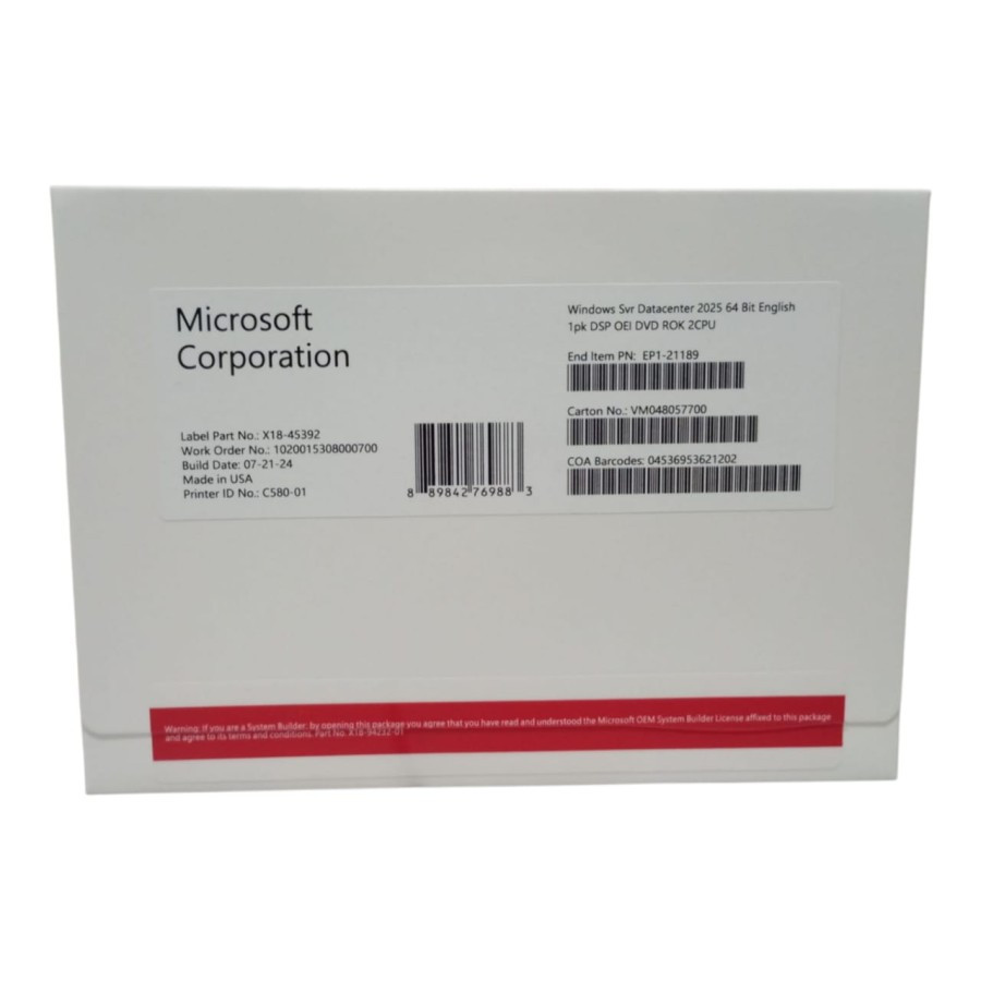 Jual Microsoft Standar/Datacenter Windows Server 2025 64 Bit English ...