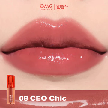 OMG OH MY GLAM Glassy Lip Tint 2g Lip Tint Warna Intense Tahan 12 Jam Skincare Infused