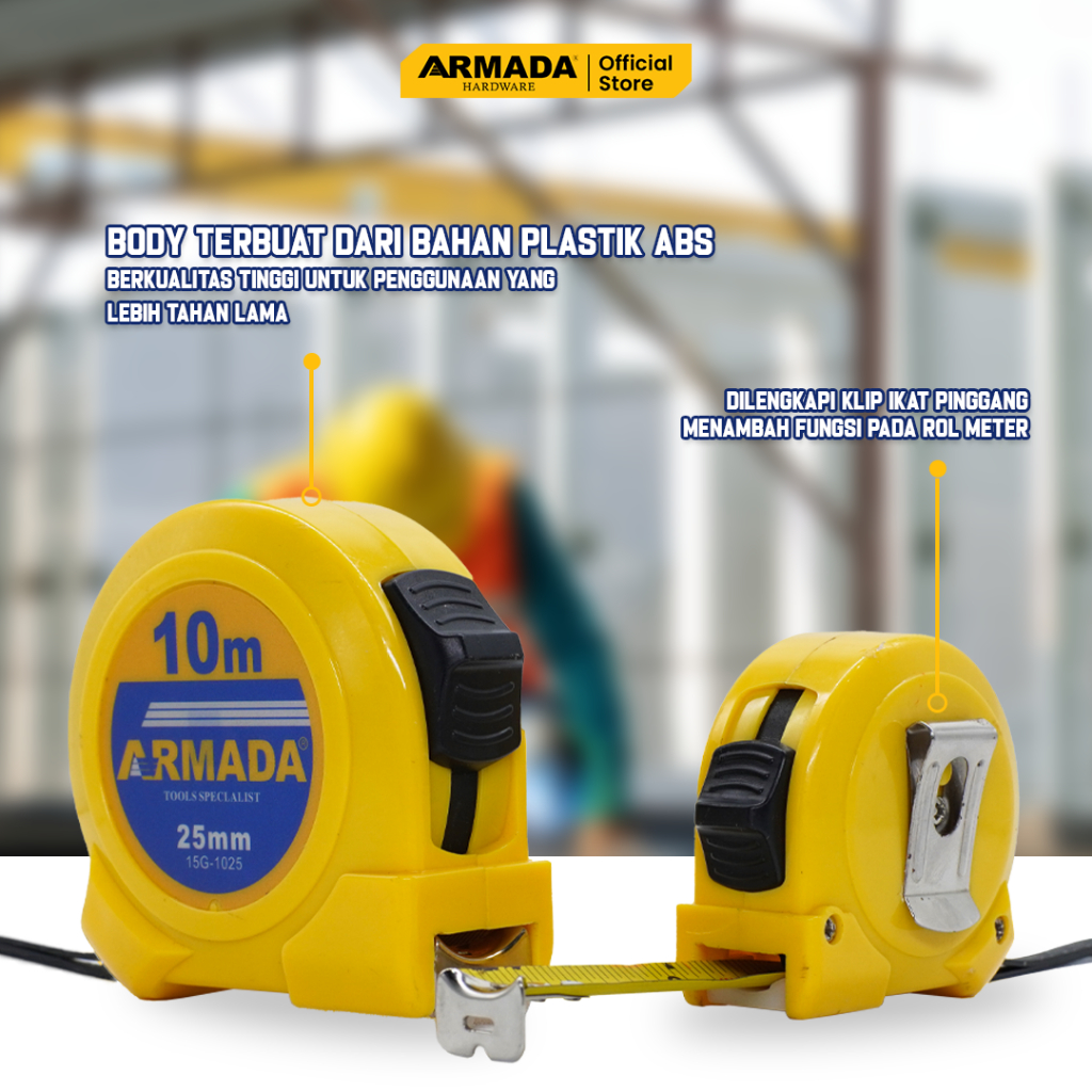Jual ARMADA Rol Meter Pocket Roll Meter Measuring Tape Alat Ukur ...