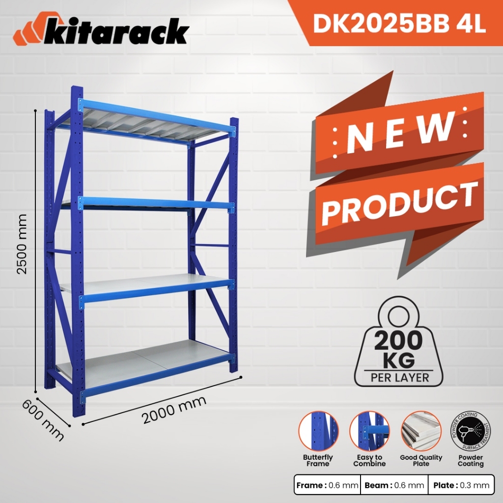 Jual KITARACK DK2025 RAK SUSUN / RACK GUDANG PANJANG 200CM LEBAR 60CM ...