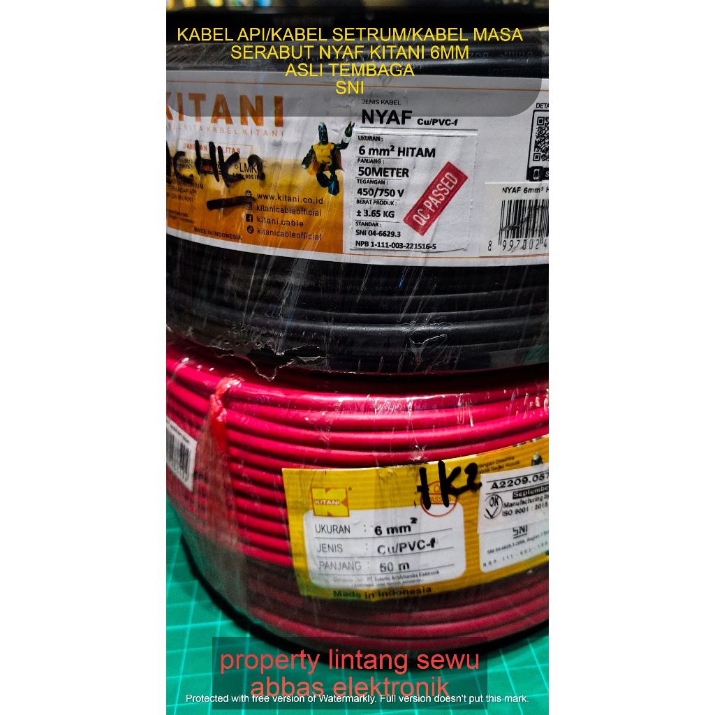 Jual KABEL SERABUT NYAF KITANI 6MM 6 MM KABEL RAKIT AMPLIFIER OTOMOTIF ...