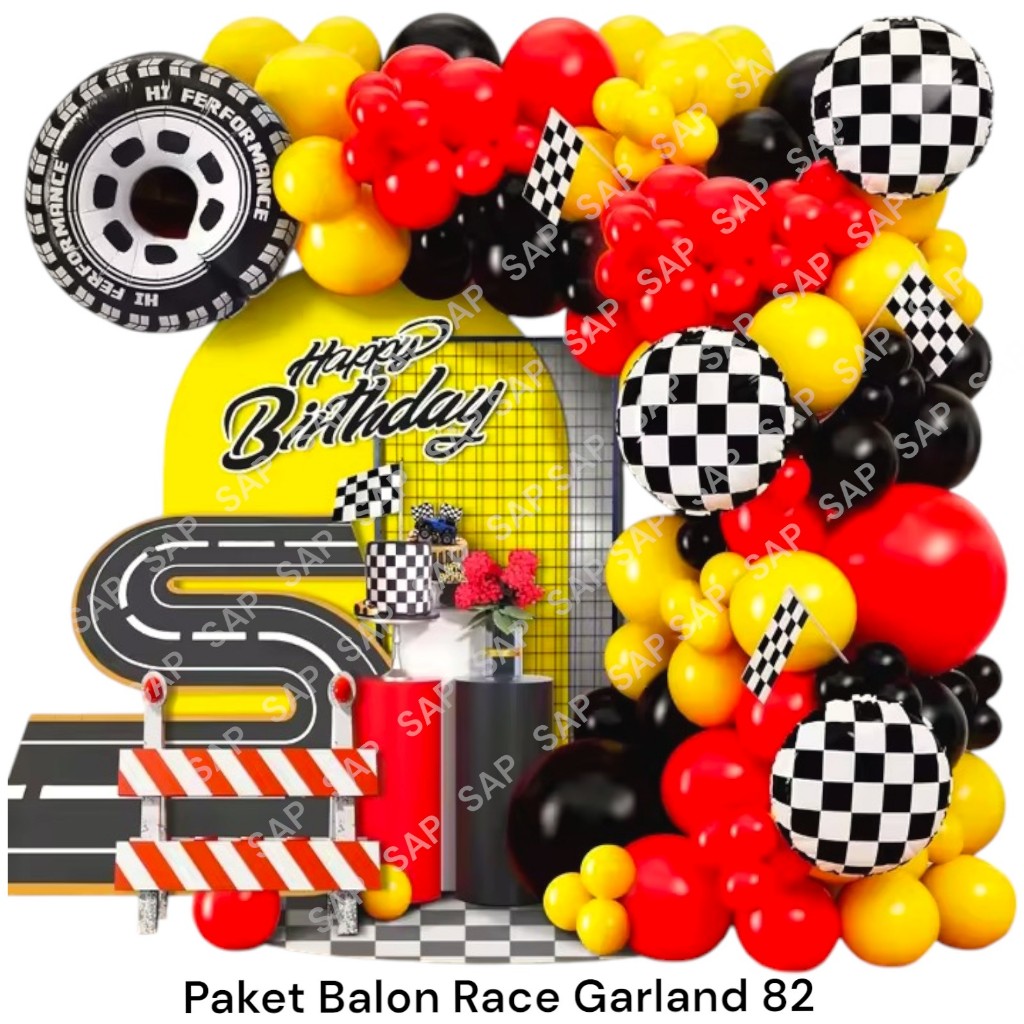 Jual Paket Balon RACE GARLAND 82SP/ Dekorasi Ulang Tahun Race | Shopee ...
