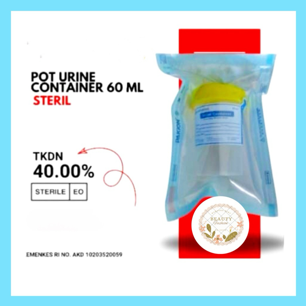 Jual Urine Container Steril/Non Steril 60ml Pot Urin Wadah Sampel Urine ...