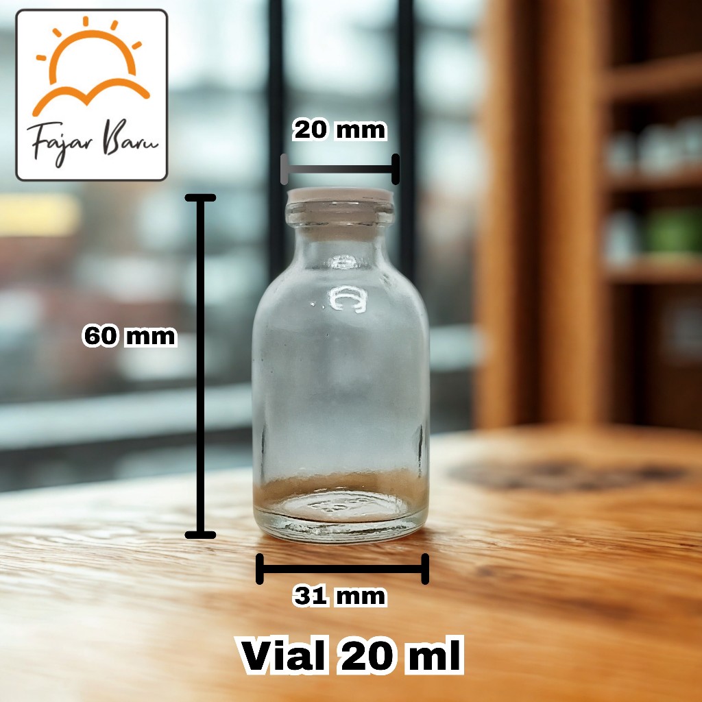 Jual BOTOL KACA VIAL 20 ML HARGA GROSIR / 1 PACK (120PCS) | Shopee ...