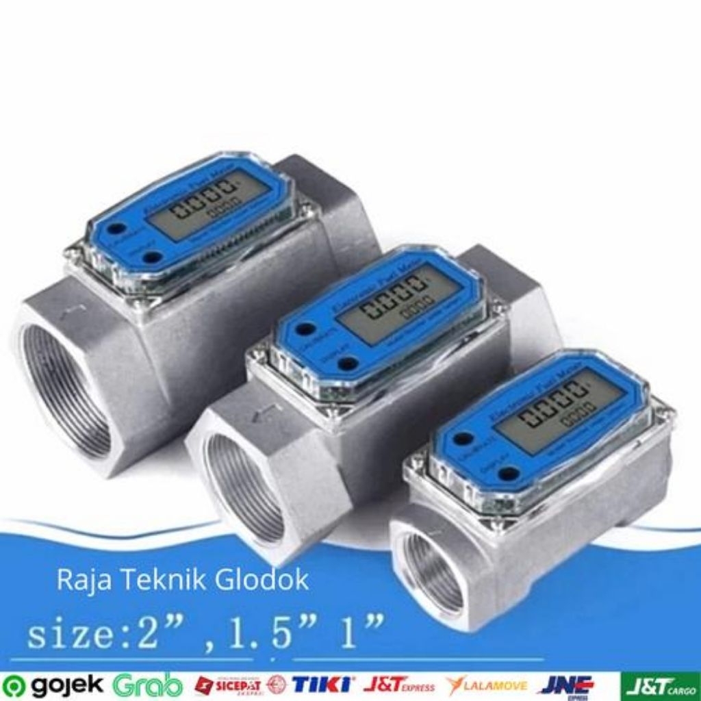 Jual Flow Meter Digital Turbine 1 inch Flow Meter Solar/Air Digital 1 ...