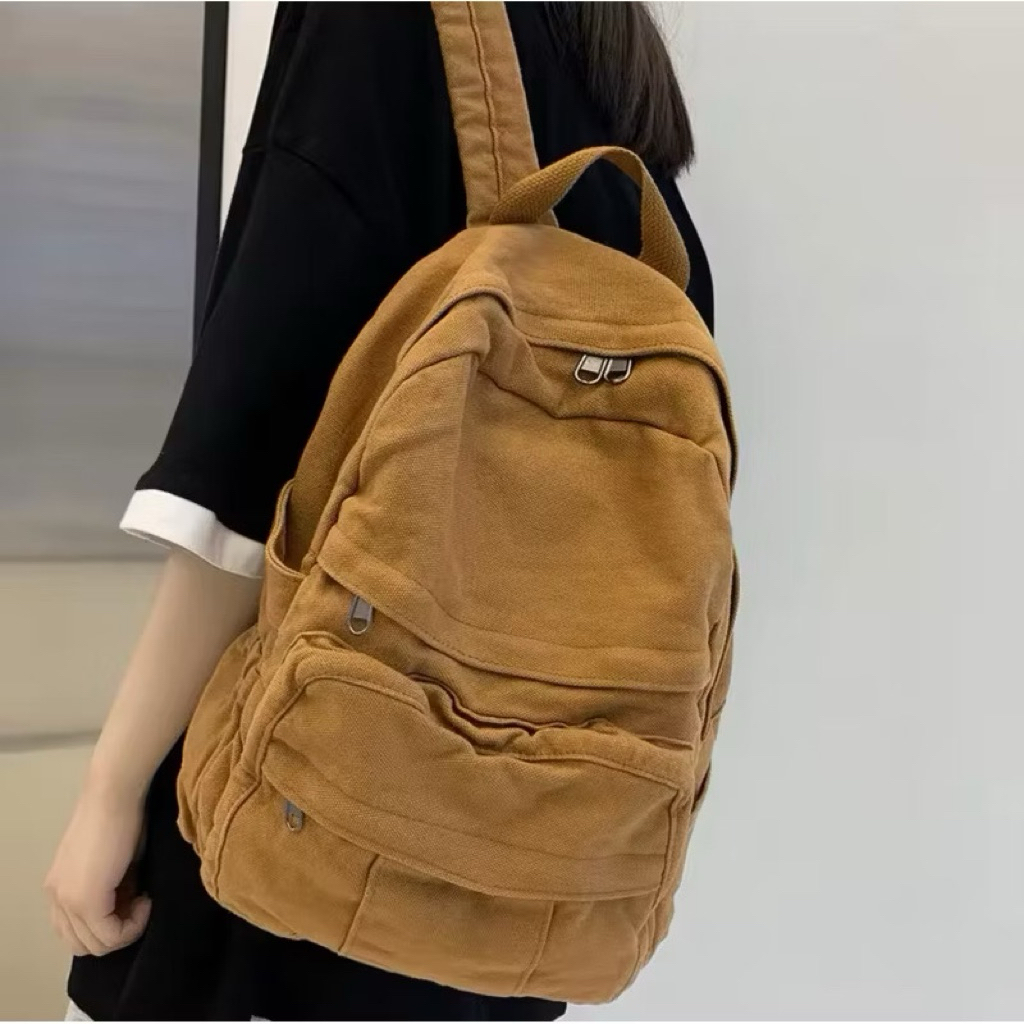 Jual tas ransel backpack kanvas/ tas laptop/tas s…