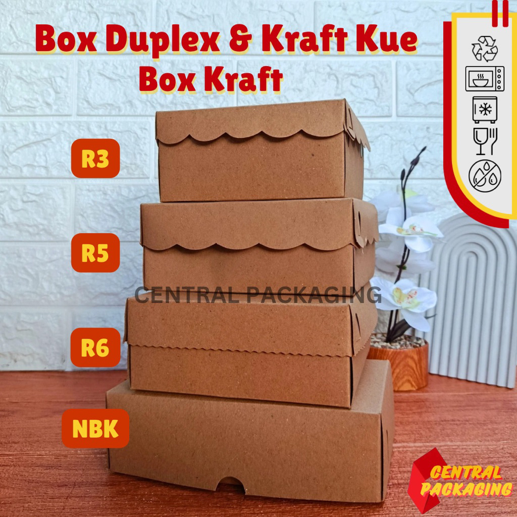 Jual [ECER] Dus Kraft Kue R3 R5 R6 NBK TANPA LAMINASI / SNACK BOX ...