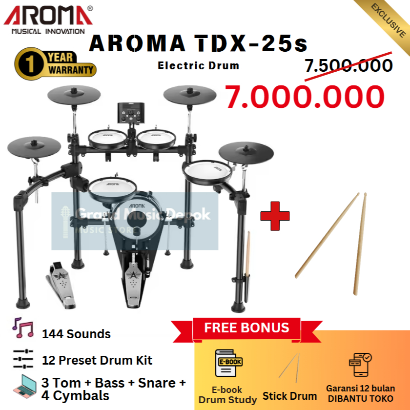 Jual AROMA TDX 25S DRUM DIGITAL SERI TERTINGGI TDX 25 S 25-s | Shopee ...
