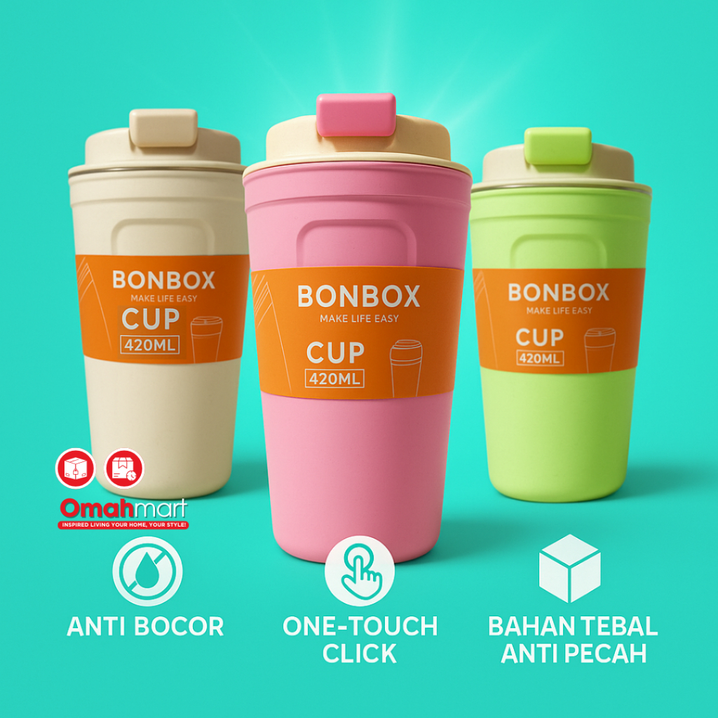Jual Tumbler 420ml BONBOX Botol Minum Plastik BPA Free, Anti Bocor ...
