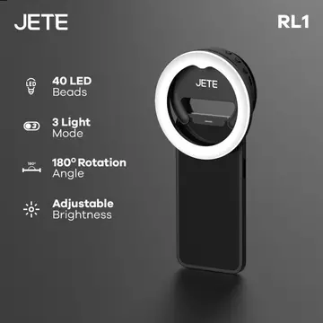 Ring Light Selfie JETE RL1 For Smartphone HP LED On With 3 Light Mode Garansi 2 Tahun