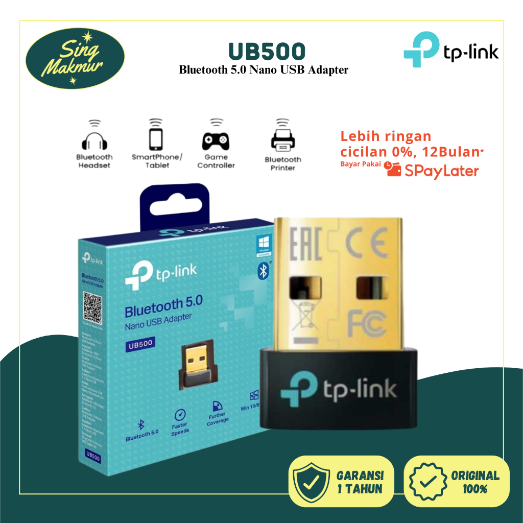 Jual TP-LINK UB500 BLUETOOTH 5.0 NANO USB ADAPTER For Desktop Laptop ...