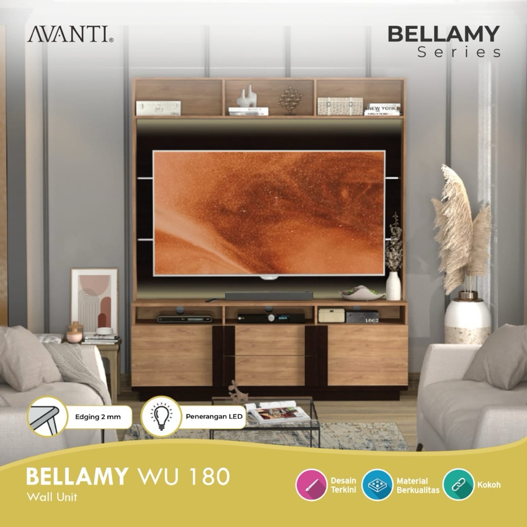 Jual bellamy wu 180 wall unit tv rack activ | Shopee Indonesia