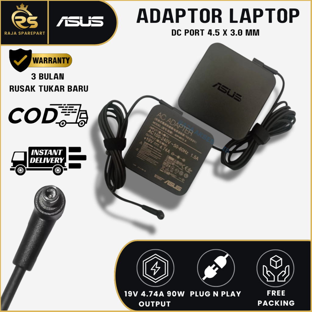 Jual Adaptor Charger Laptop Original Asus Pro 19v 2.37a 45w 19v 3.42a ...