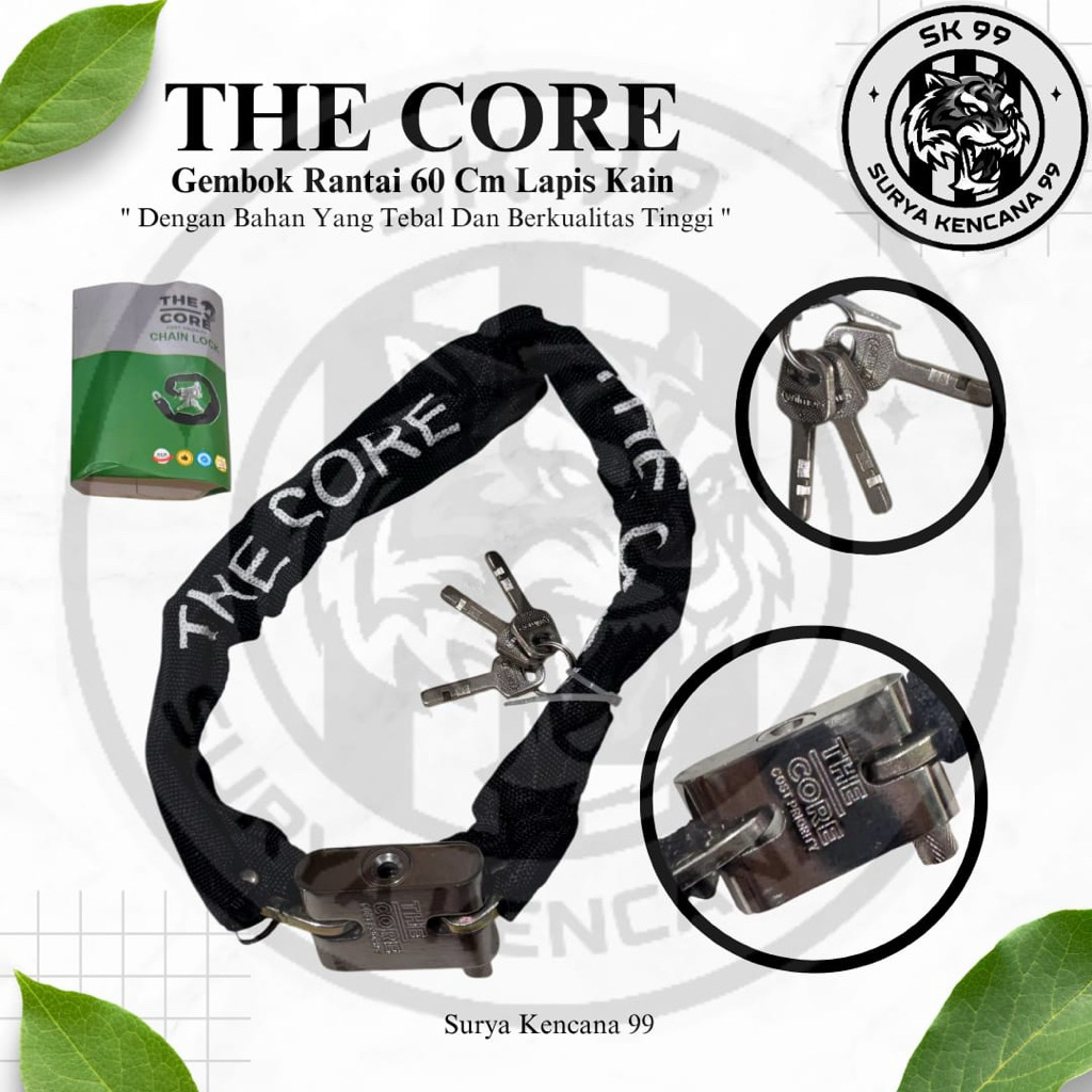 Jual Gembok Rantai Sepeda 60 cm 80 cm 100 cm the core lapis kain kepala ...