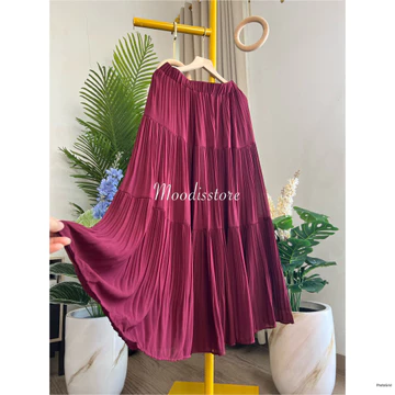 Moodis Bianca Skirt Rok Plisket Maxi Panjang