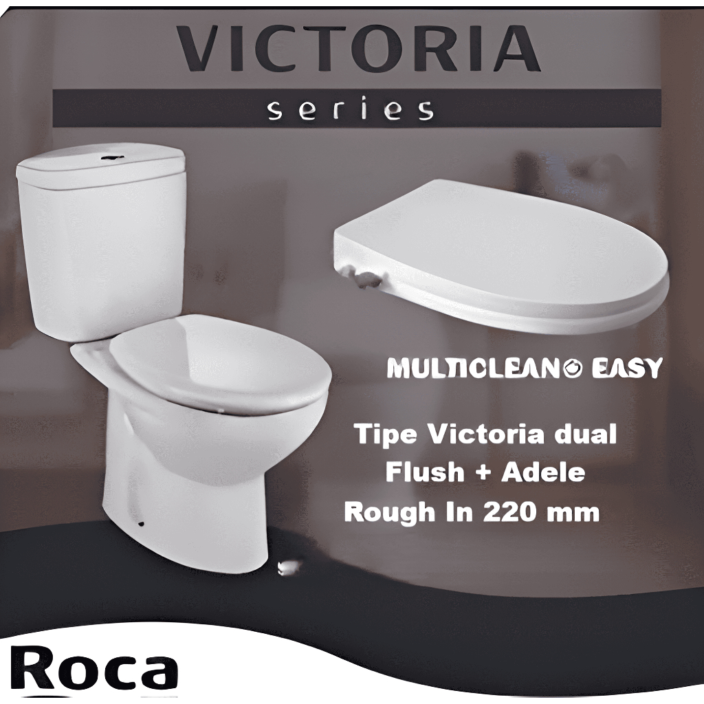 Jual KLOSET DUDUK ROCA VICTORIA DUAL FLUSH + ADELE ROUGHT IN 220 mm ...