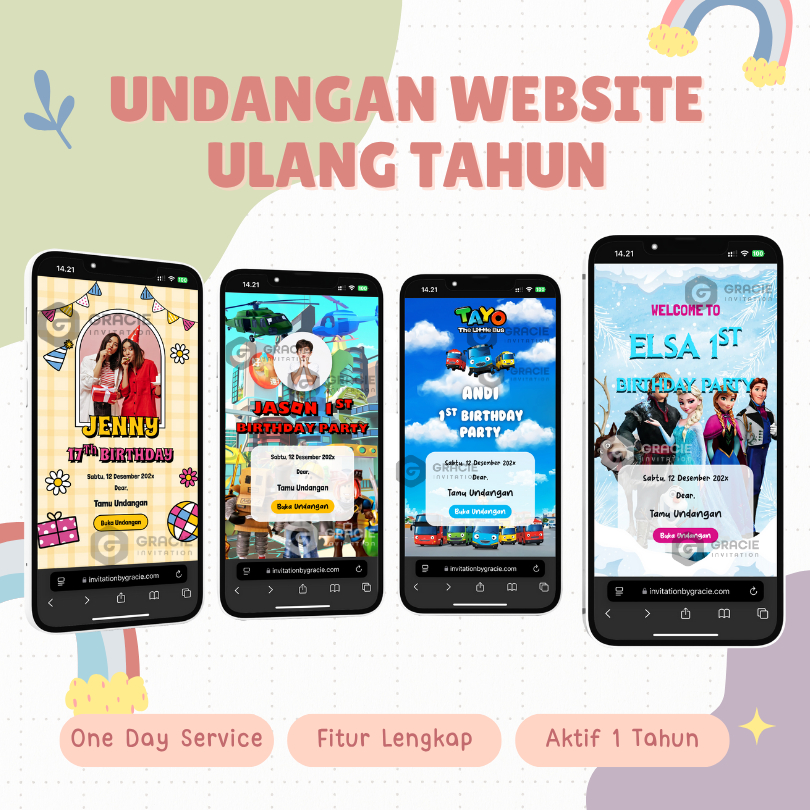 Jual Undangan Ulang Tahun Digital Website / Undangan Ulang Tahun Anak ...