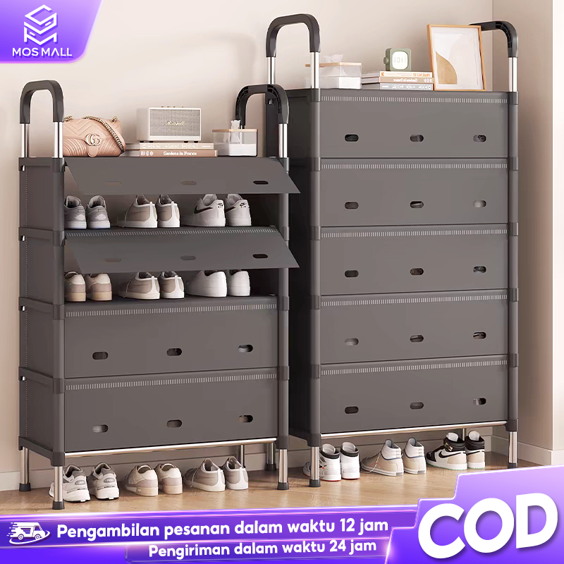 Jual Rak Sepatu Tertutup Plastik/Lemari Sepatu Anti Debu/Shoe Rack ...