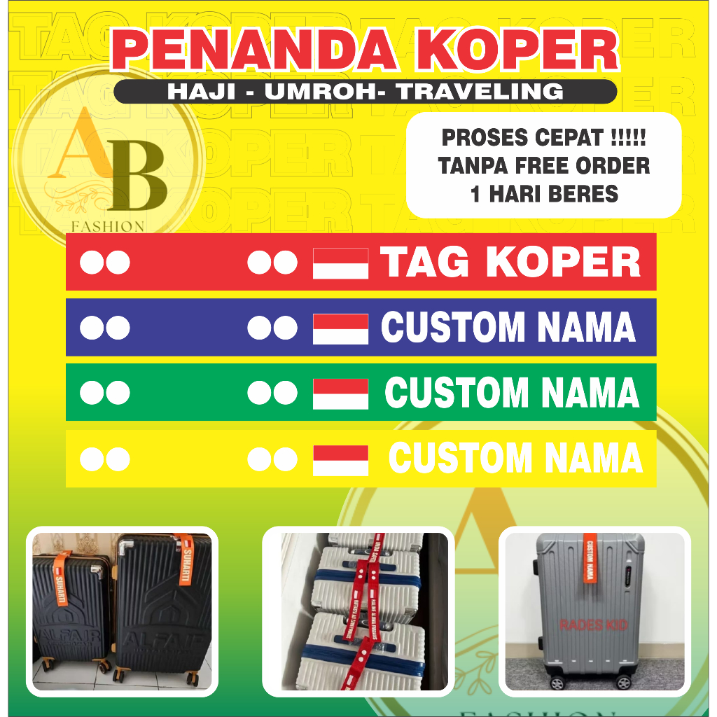 Jual TAG PENANDA KOPER UMROH & HAJI ( CUSTOM NAMA )Tali Koper Penanda ...