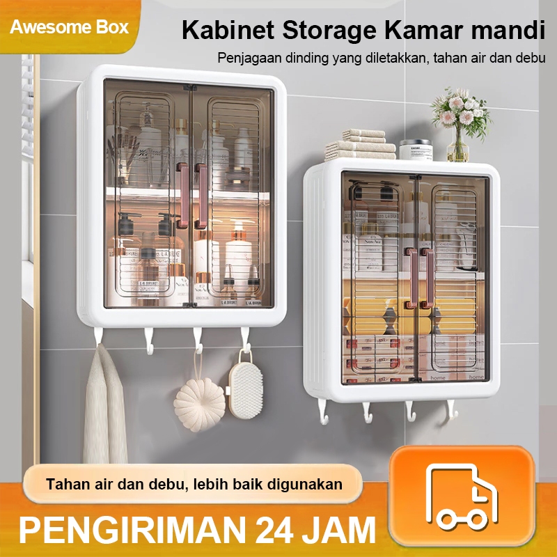 Jual Rak Lemari Dinding Kamar Mandi Multifungsi Rak Penyimpanan Plastik ...
