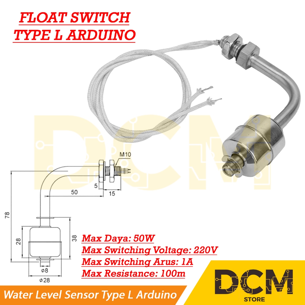 Jual Float Switch Stainless Steel Liquid Water Level Sensor Type L ...