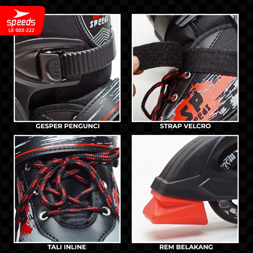 Jual SPEEDS Sepatu Roda Anak dan Dewasa Inline Skate Full Karet PU Roda ...
