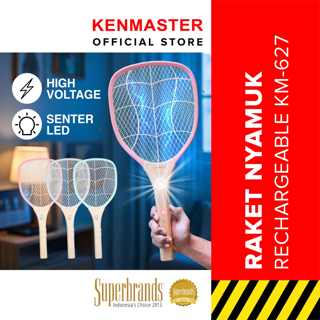 Jual Kenmaster NEW Raket Nyamuk Recharge KM-627 / Raket Serangga ...