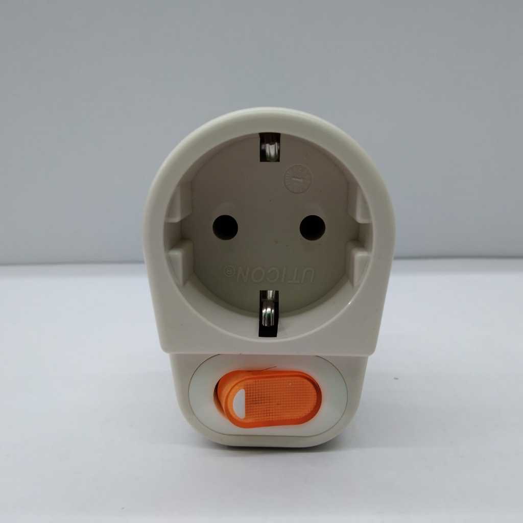 Jual Steker Stop Kontak Saklar Uticon 1 Lubang ST118 SWN | Shopee Indonesia