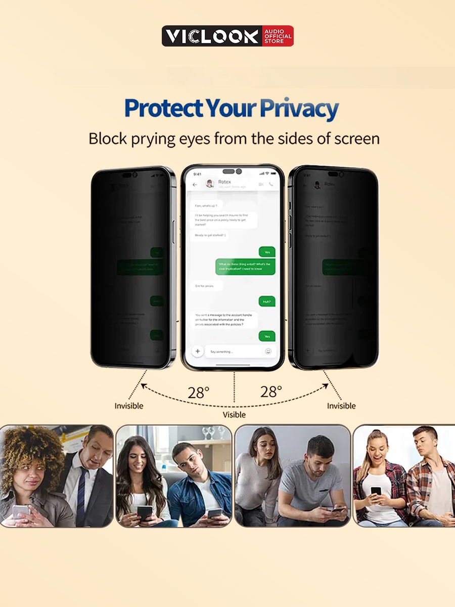 Jual VICLOOK Easy Install Tempered glass Anti SPY HD Clear Fit for ...