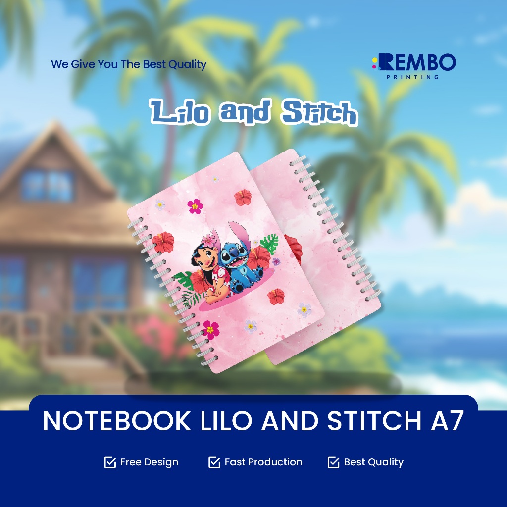 Jual NOTEBOOK MINI A7 EDISI LILO AND STITCH / BUKU CATATAN RING / BUKU ...
